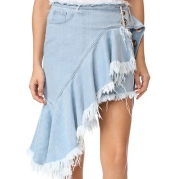 MARQUES ' ALMEIDA
Wrap Buckle Frill Denim Skirt - Picture 5 of 10